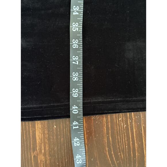 VTG Black Velvet Bodycon Dress S Rose Appliqué Goth Dark Romantic Vampire Wife - Picture 16 of 16